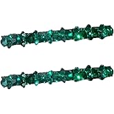 2Pcs Green Shiny Rhinestone Diamond Hair Barrette Clip, Hair Pin, Bobby Pins Duckbill Alligator Clip, Hairpins for Women Bridal Wedding Hair Accessories