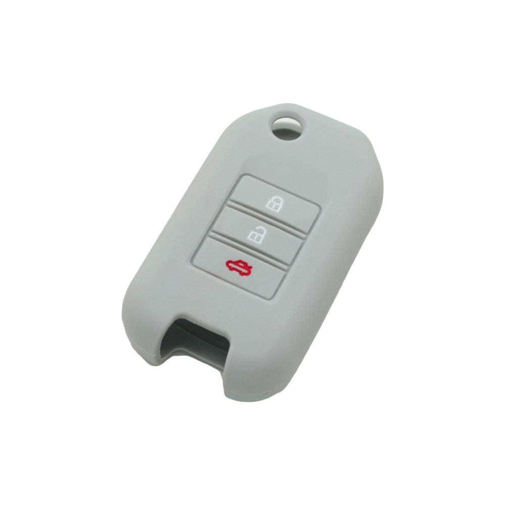 BROVACS Silicone Cover Protector Case Holder Skin Jacket Compatible with HONDA 3 Button Flip Remote Key Fob CV9202 Grey