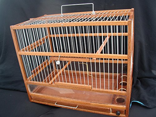 Wooden Hand Crafted Bird Cage; Slide Out Tray, Plexiglas