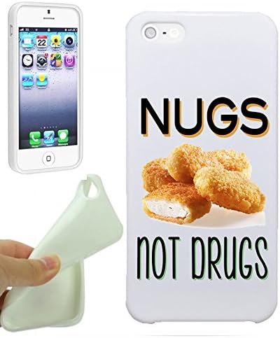 Funny Nuggets Nugs Not Drugs Meme Love Girls Teens IPhone 5 / iPhone 5S Case Cover By NickyPrints. UNIQUE Designer Gloss Candy TPU Flexible Slim Case for iPhone 5 5S