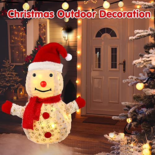 Lighted Snowman Outdoor Christmas Decorations, 33 Inch Builtin 64 LED
