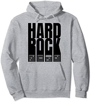 Unisex Hard Rock Chords CAFE Electric Rock Blues Guitar Hoodie Medium Heather Grey