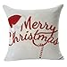 Christmas Pillow Covers, Loxokonva Xmas Series Throw Pillow Case Home Decorative Cushion Cover Pillowcase Square for Couch Bed Chair - Merry Christmas Print