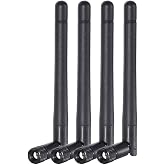 Bingfu Dual Band WiFi 2.4GHz 5GHz 5.8GHz 3dBi MIMO RP-SMA Male Antenna (4-Pack) for WiFi Router Wireless Network Card USB Adapter Security IP Camera Video Surveillance Monitor