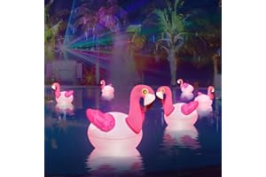 GOBUYFUN Floating Pool Lights 1PCS, Solar Flamingo Pool Lights for Inground Pools Waterproof, Glow in The Dark Light Up Swimming Pool Accessories, Solar Floating Lights for Pool Flamingo Party Decorations.