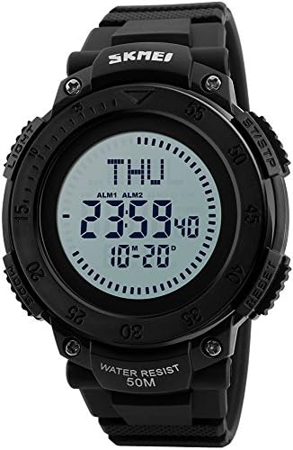 Men's Pedometer Call and App Remind Data Storage Blue-Tooth Remote Camera Waterproof Smart Watches (Black)
