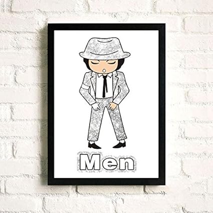 Amazon 綿花世界 面白いトイレマーク カフェ店 バー用 木製額付き 祝い 人気 パストラル アートフレーム ポスター 通販