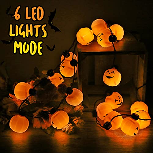 FUTUREPLUSX Pumpkin Light-up Necklace, 2 PCS Halloween Pumpkin Necklace Flashing Light Up Pumpkin Halloween Necklace