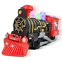 ANJ Kids 2019 Holiday Toys - Battery Operated Train Toys for Kids - Bump N Go Locomotive Toy Train | Dual Action Modes, Flashing Colorful Lights and Playing Realistic Train Running Sound Effects