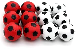 BQSPT Foosball Balls foose Balls Replacement 12 Packs,Table Soccer Balls Red and Black Ball 36mm White Soccer Foosalls,Regula