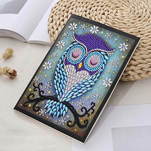 qiaoniuniu Diamond Painting for Kids Mosaic Making A5 Notebook Journals Notepad Gifts for Christmas (Owl)