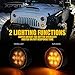 Xprite Clear Lens Yellow LED Front Replacement Turn Signal Light & Fender Side Marker Light Assembly for 2014-2018 Jeep Wrangler JK JKU
