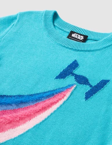 AMAZON ESSENTIALS DISNEY | MARVEL | STAR WARS | FROZEN | PRINCESS TODDLER GIRLS’ SWEATER DRESSES (PREVIOUSLY SPOTTED ZEBRA), BLUE STAR WARS, 3T