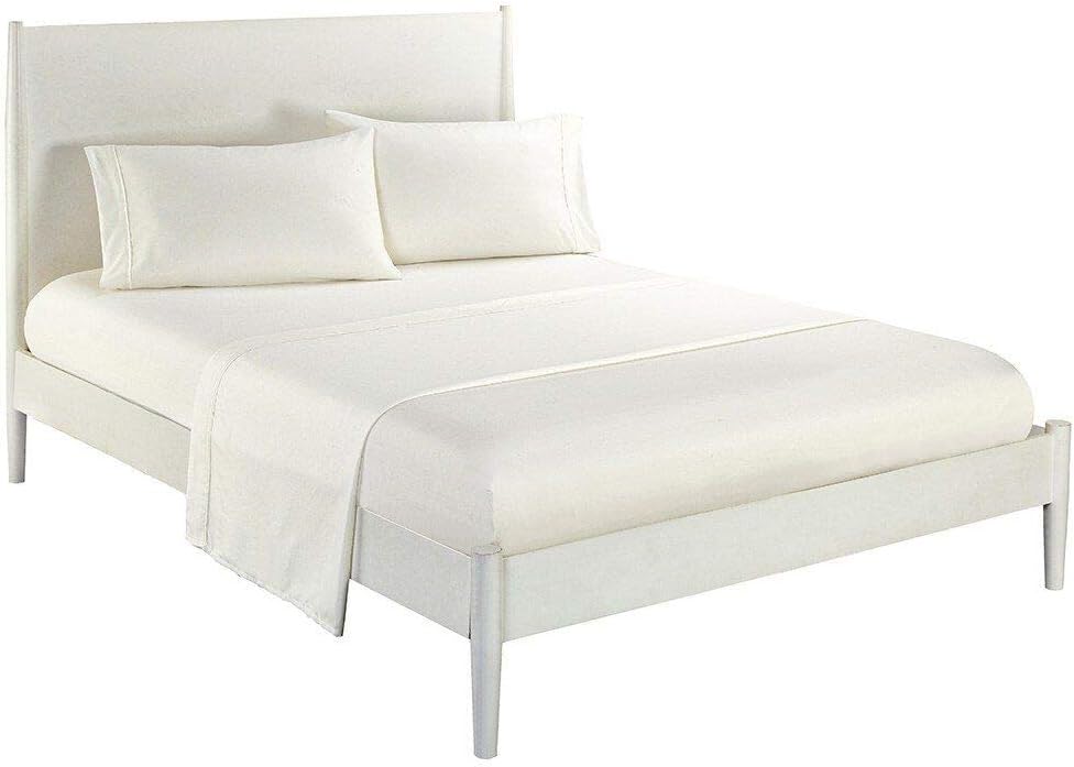 The Great American Store 100% Egyptian Cotton - 500 Thread Count 4 Piece Bedspread- Color White,Size Full Sheet Set - Fits Upto 18 Inch Deep Pocket Solid