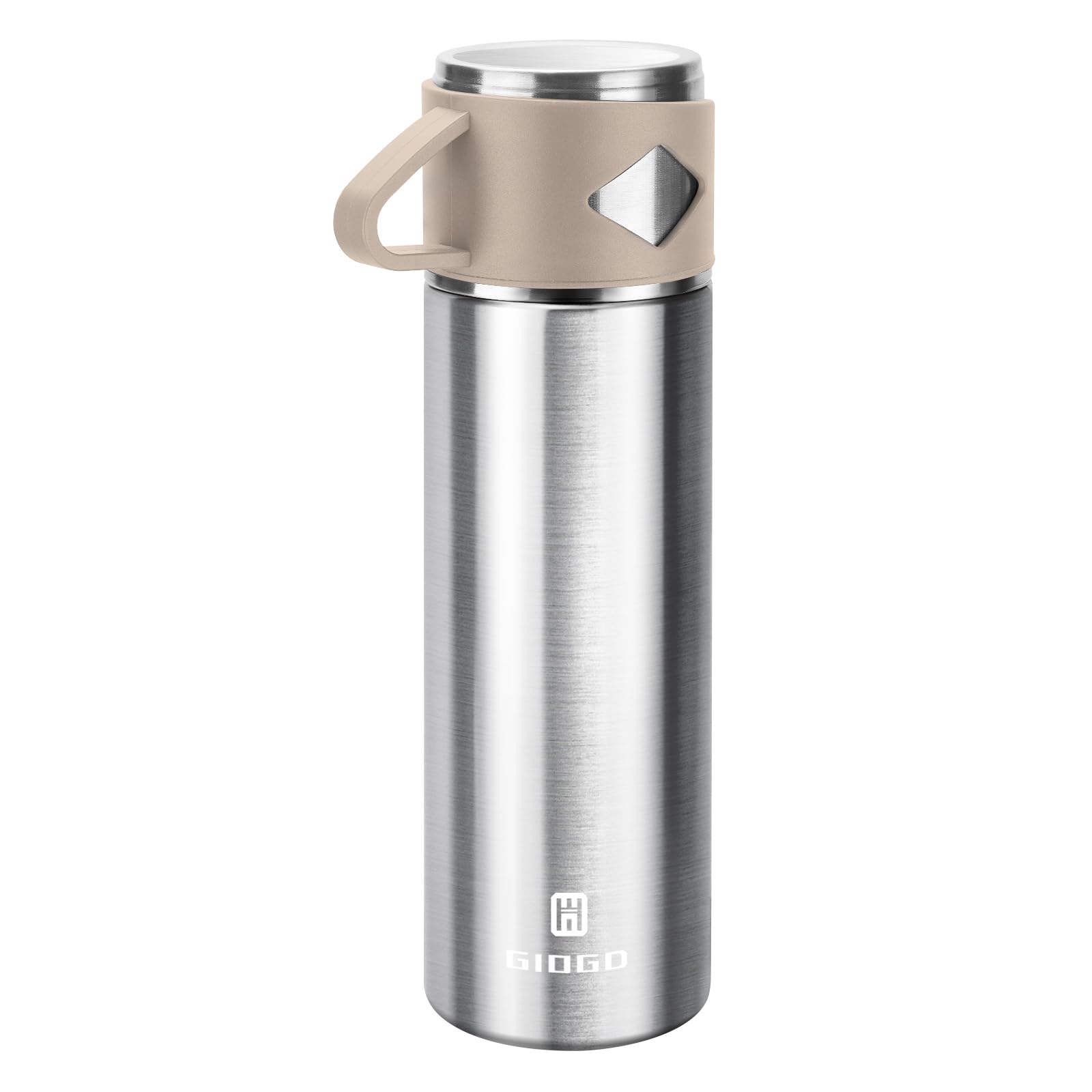 Vacuum Insulated Flask 700ml/23.6oz Stainless Steel Thermo Bottle with Cup for Coffee Water Hot and Cold Drink Flasks.(Brown,Single)