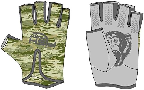Fish MonkeyFM18- Stubby Glove for Fishing XXL Green Water Camo