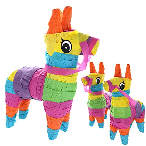 GIFTEXPRESS 3pcs Mini Donkey Pinata Cinco de Mayo Pinata, Llama Pinata Fiestas Decorations Party Favors (3pcs Mini Donkey Pinata)