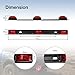 Partsam Red Clearance ID BAR Marker Light 3 Light 9 LED Trailer Sealed Stainless Steel, Sealed 3-Light Truck and Trailer Identification LED Light Bar Red Led Strip w/Black Basethumb 3