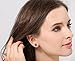 OREOLLE 18K Rose Gold Plated Tone Champagne Round Clear Cut Cubic Zirconia Stud Earrings