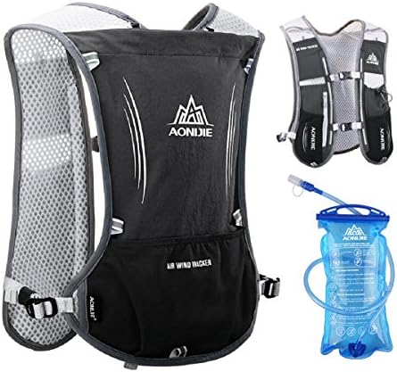 JEELAD Running Hydration Vest Trail Running Backpack BPA-Free Leak-Proof Running Water Bottles for Marathon Biking Hiking Cycling Outdoor