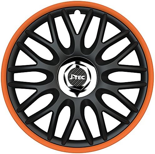 4pc Set Wheel Trims Hub Caps Wheel Covers 15 inch Orange Black Orden R