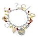 DC Comics Wonder Woman Silvertone/Goldtone Metal 10 Charm Bracelet