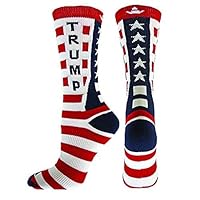 RRSHUN 2 Pairs Donald Trump Socks Make America Great Again, Funny Crew Socks, Fine Fit Mens Womens Novelty Print Socks Red