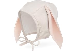 JELLYTREE Baby Hat Bonnet Muslin Lined Bear Bunny Easter Hat Cotton Toddler Fashion Neutral Infant Beanie Cap, 6m 12m 3yr