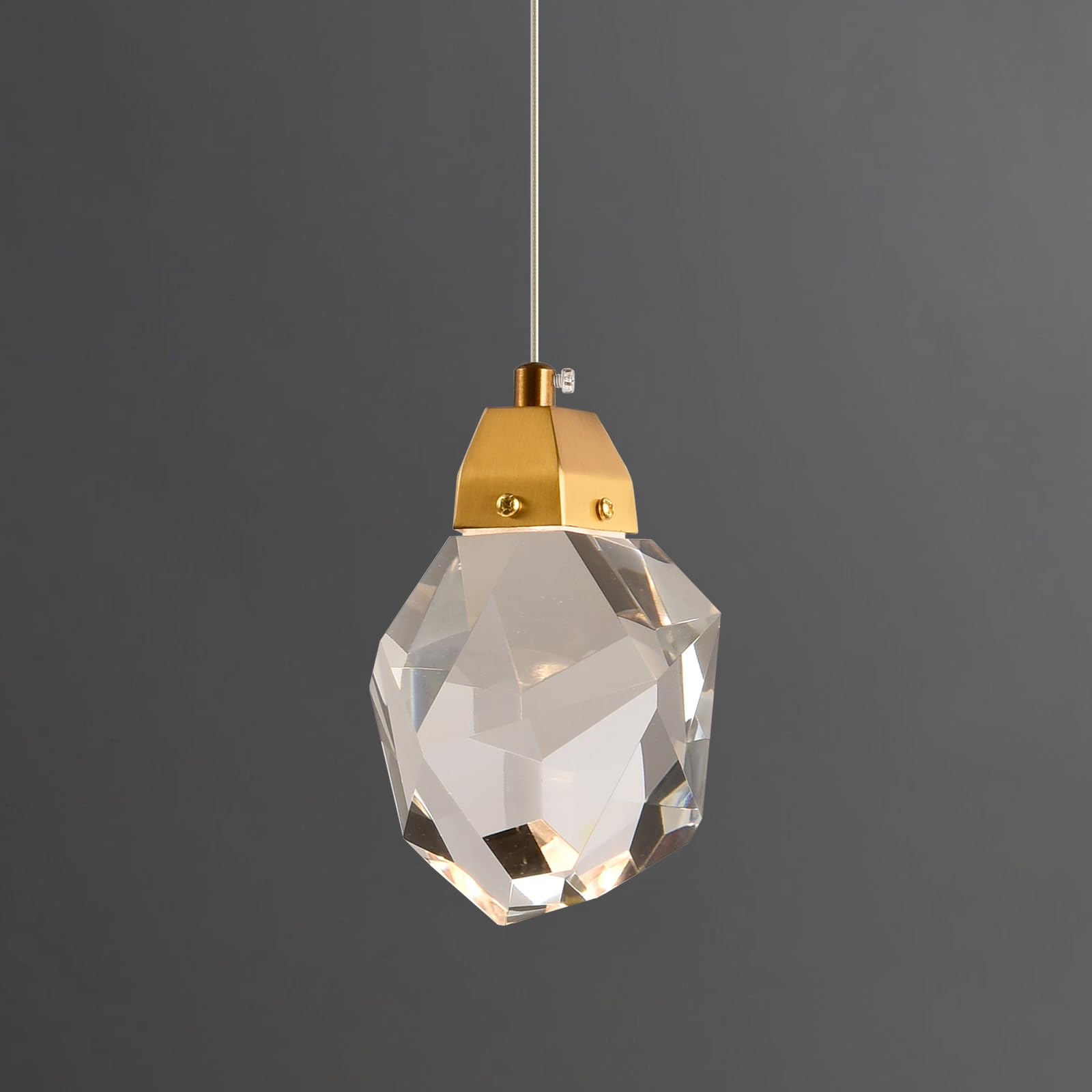 Camastar Diamond Pendant Light, Small Cut Crystal Pendant Light Fixture ...