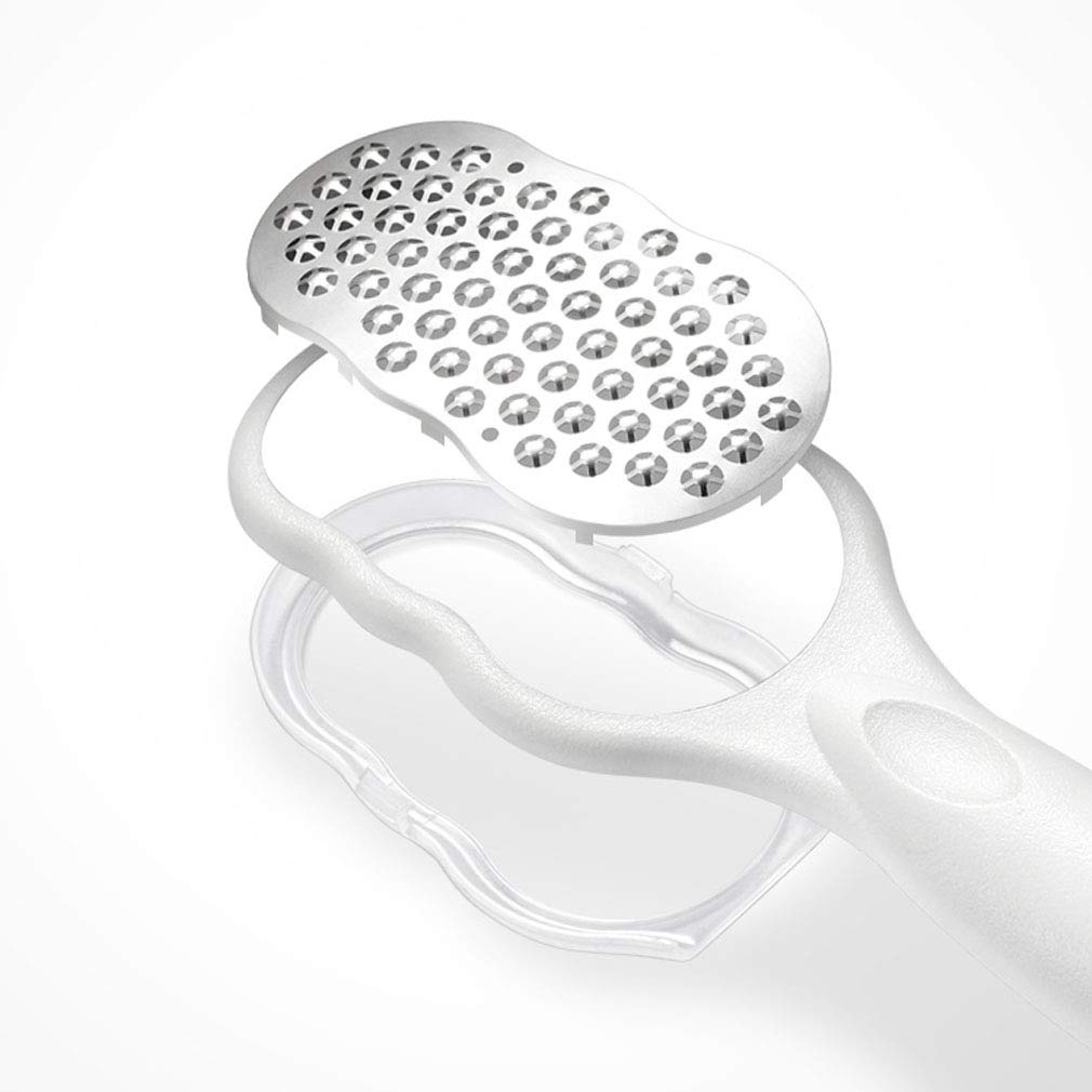 Pedicure Rasp Foot File with Debris Catcher, Silunbeili Heel Callus Remover Foot Scraper Foot Scrubber Pumice Stone Pedi Care Files Dry Dead Hard Skin Remover (White)