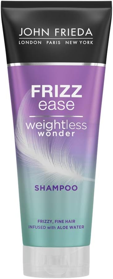John Frieda Weightless Wonder Shampoo for Frizzy Fine Hair with Aloe Water 250ml, Hydrating Lightweight Shampoo for Fine Frizzy Hair