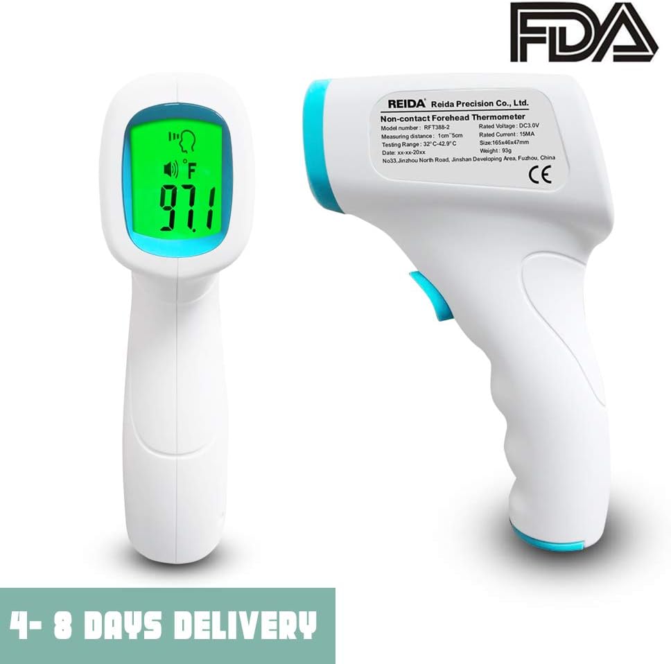 Thermometer for Adults, Non-Contact Infrared Digital Forehead Thermometer, LCD Display, No Touch Accurate Instant Readings Kids Baby