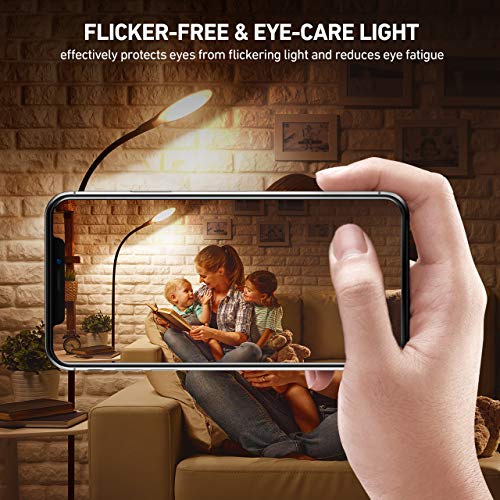 LED Floor Lamp, Standing Lamp 5 Brightness Levels & 3 colors, Flexible Gooseneck Touch Control Reading Standing Light for Living Room, Bedroom, Home, Office and Dorm - Thumbnail 4