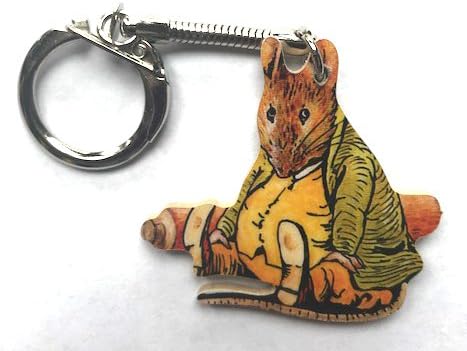 Beatrix Potter Peter Rabbit Samuel Whiskers Keyring - Hand Cut - Wooden - BP7K