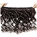 Dinoce Compatible with Longqi Beauty Brazilian Natural Wave Virgin Hair 1 Bundle Unprocessed Remy Human Natural Wavy Hair Weave, Natural 1b Color Can Be Dyed, 100g (14 Inches)