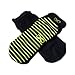 Non Slip Skid Socks with Grips, For Hospital Rehab, Yoga, Pilates, Barre, Traveling, Home Use, Black (Green Grippy Lines) - Size M/L, 2 Pairs