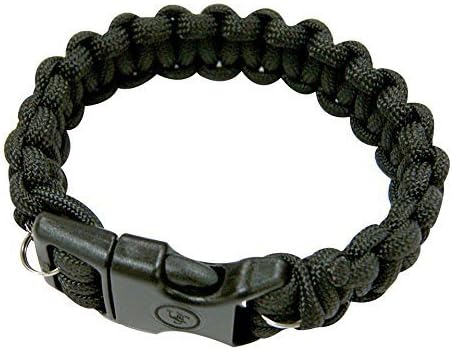 UST Paracord Bracelet with Wire Saw, Black, 8" by UST Brands