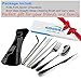 KISSWILL Portable Utensil Set with Case, 8 Pieces Healthy & Eco-Friendly Knife Fork Spoon Chopsticks Straws and Carry Case, Camping Silverware Set, Strong and Durable, Dishwasher Safe