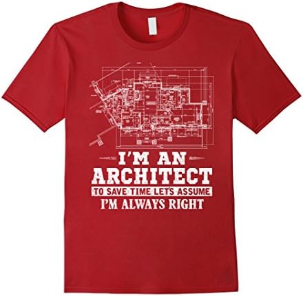 Men's I'm an architect. To save time let's assume i'm always right Large Cranberry