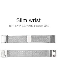 yooside 20 mm. de adsorción magnética cinturón de correa de reloj de reemplazo Milanese Loop Acero cinturón con liberación rápida para Garmin Garmin Fenix 5s, Plateado