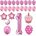1st Birthday Girl Balloons Pink Decoration Set