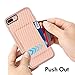 ZVEdeng Protective Credit Card Case Carbon Fiber Card Grip Slim Wallet Case for 7 Plus/8 Plus 5.5'' Rose Gold