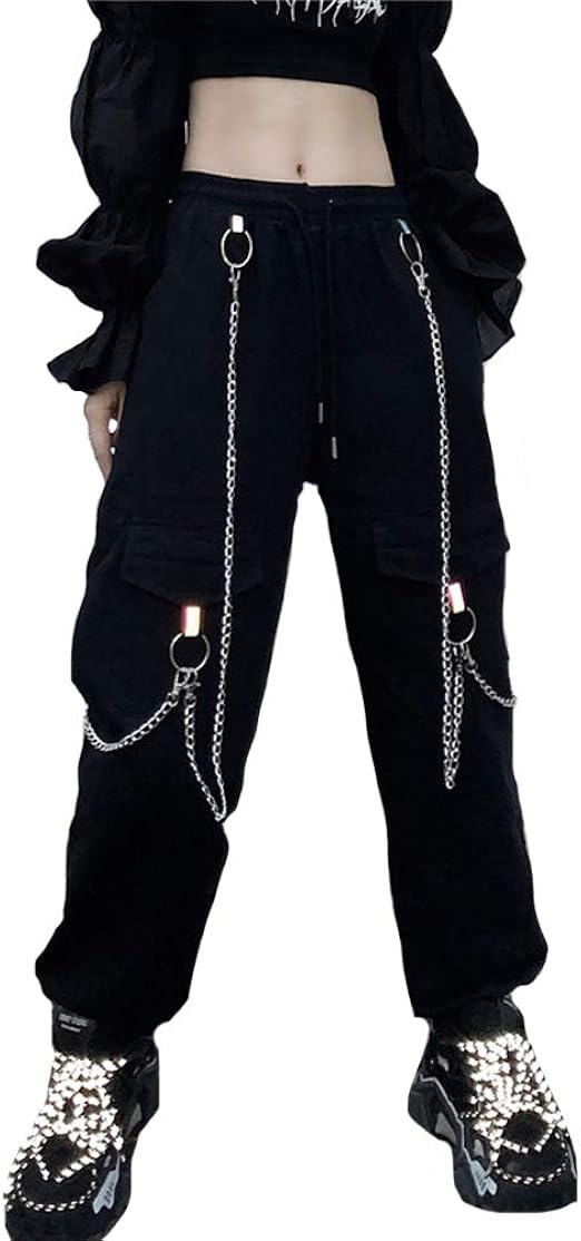 Amazon Cchy カーゴパンツ ロングパンツ ポケット チェーン イージーパンツ ストリート系 ダンスパンツ レディースp2534 ロングパンツ 通販
