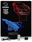 BIRTHDAYS GIFTS FOR BOYS 3D Illusion Night Light Desk Lamp 7 color (2 Designs PLANE & CAR) with REMOTE CONTROL inc Dimmer With Mains Plug A LAMPS FOR THE BEDROOM ILLUSION NIGHTLIGHT by rainbolights