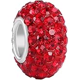 Adabele 1pc Authentic Solid Sterling Silver Hypoallergenic Jan-Dec Birthstone Bead Charm Austrian Rhinestone Compatible with Pandora All Bracelet Necklace Women Birthday Gift