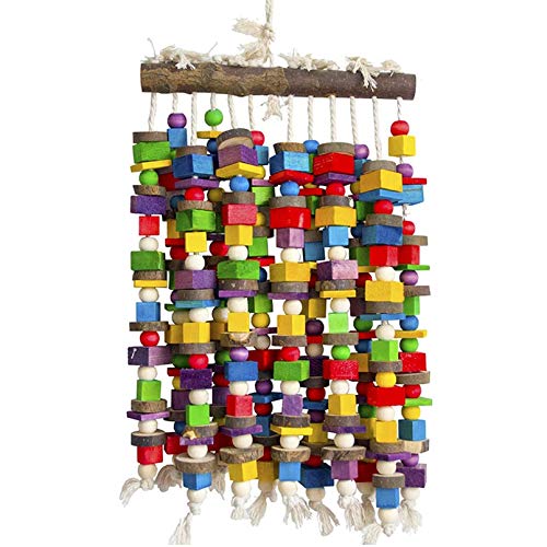 Deloky Extra Large Bird Parrot Chewing ToyMulticolored Natural Wooden