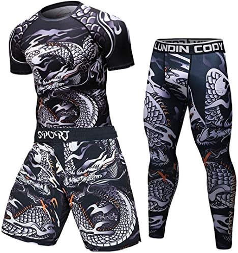 FESFJSES Work Out Compression T Shirt Men VS PK Exercise 3D Fitness Tights