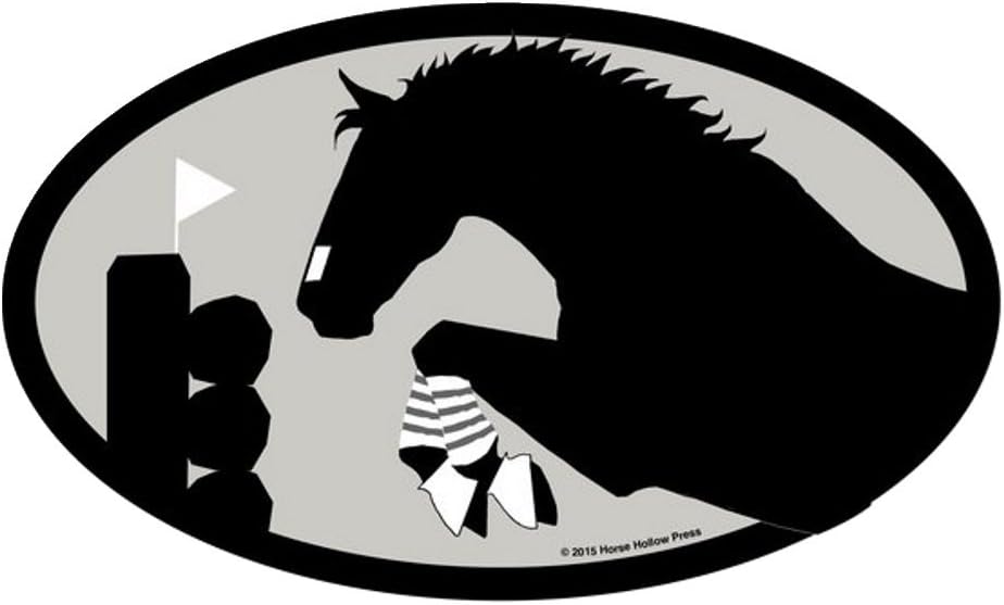 Eventer Horse with Chrome Euro Sticker Oval Decal