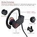 Best Wireless Sports Earphones with Mic IPX7 Waterproof Stable Fit in Ear Earbuds Noise Isolating Stereo Headset 9-Hour Woriking Time - Black