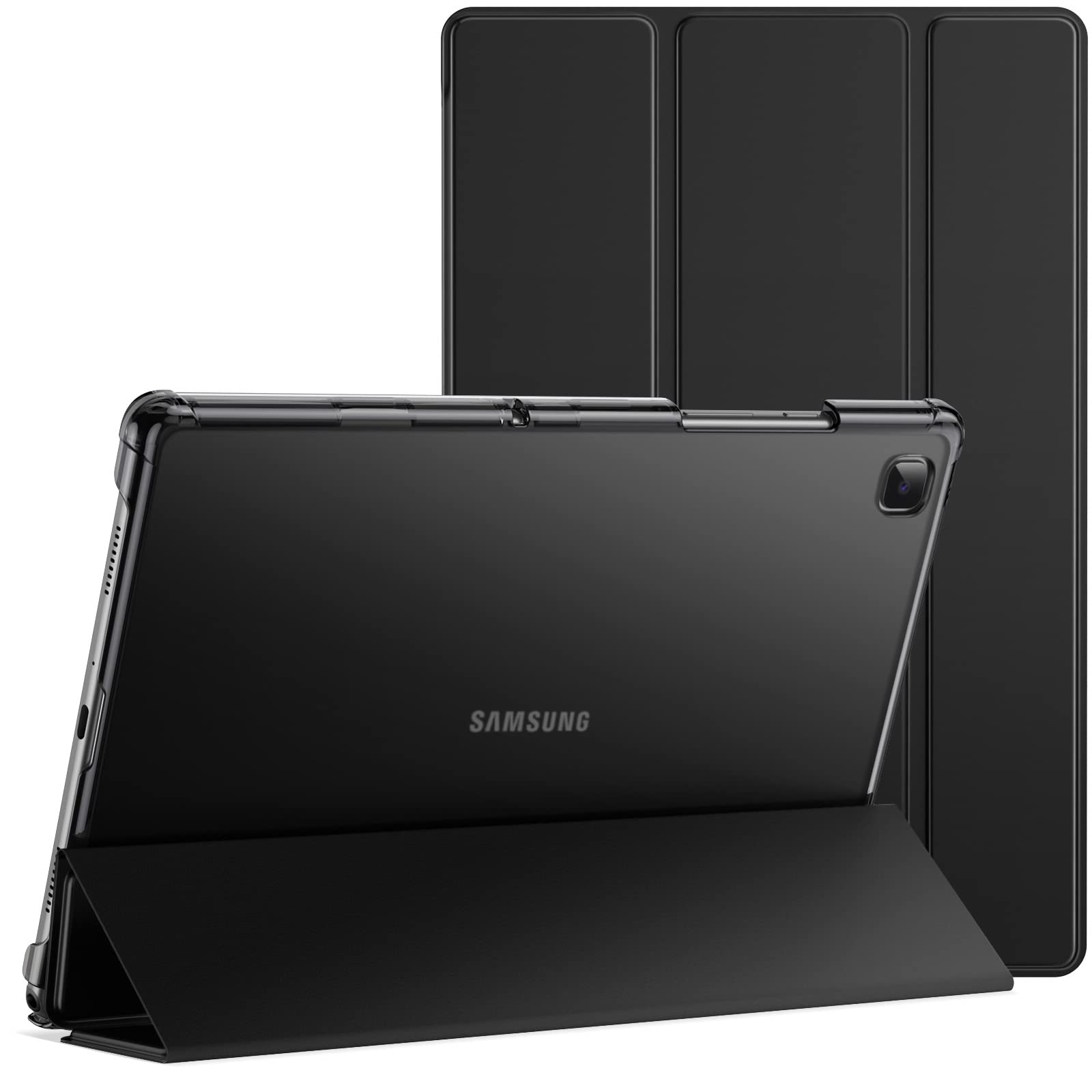 Photo 1 of JETech Case for Samsung Galaxy Tab A7 10.4-Inch 2020 (SM-T500/T505/T507), NOT for Tab A7 Lite, Slim Translucent Back Tri-Fold Folio Stand Protective Tablet Cover, Auto Wake/Sleep (Black)